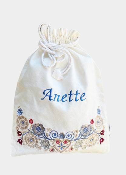 Oppbevaringspose hvit - sand/pastell