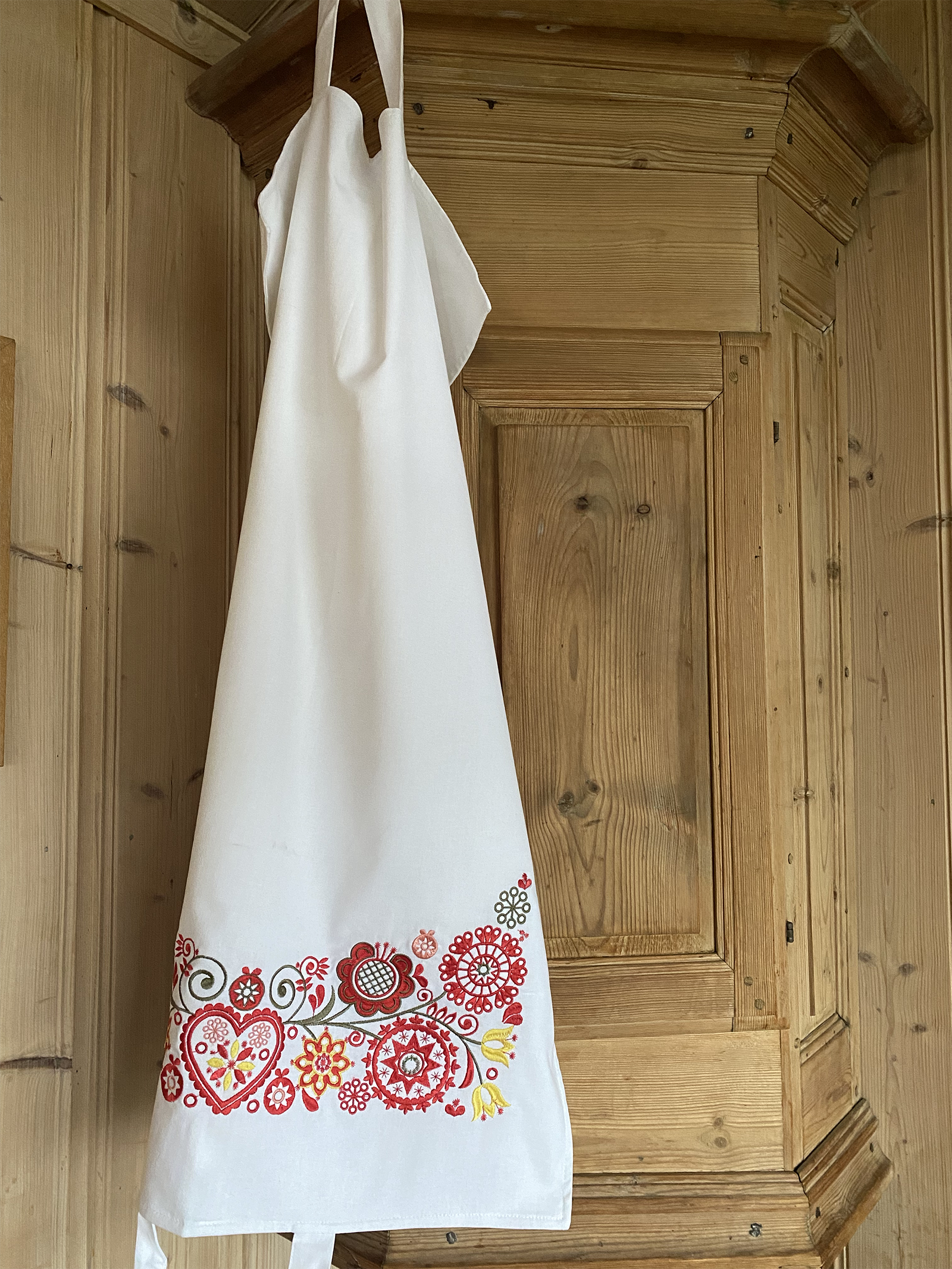 Skjortepose hvit - rød/grønn/gul