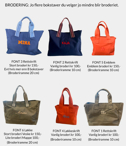 Skulderveske / Shopper kanvas medium - Oliven