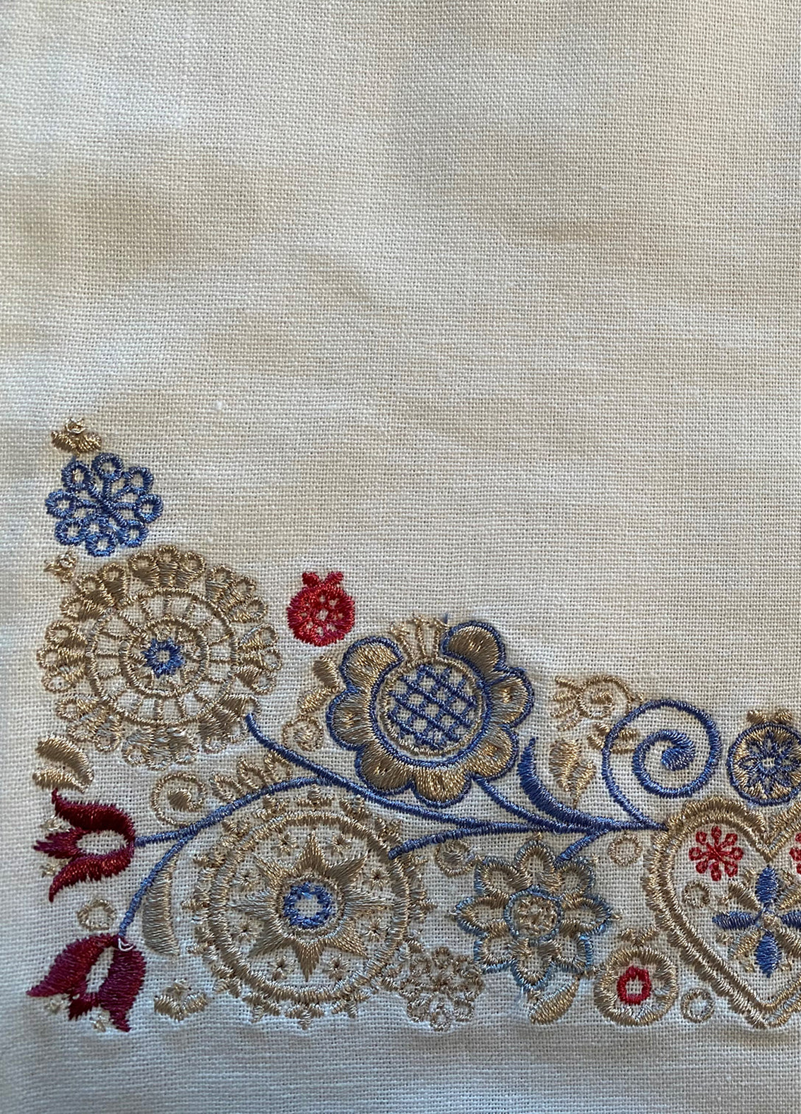 Bunadssett 3 poser i hvit - sand/pastell