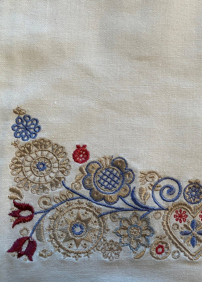 Bunadssett 3 poser i hvit - sand/pastell