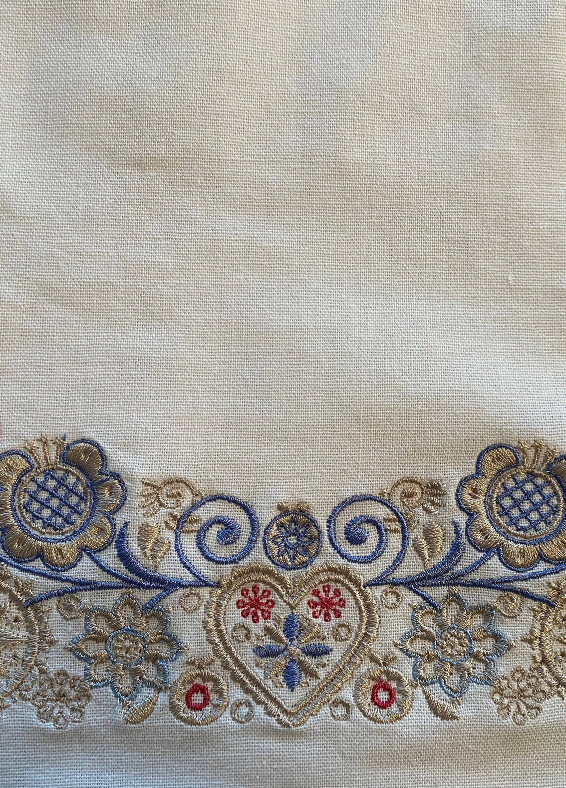 Bunadssett 3 poser i hvit - sand/pastell