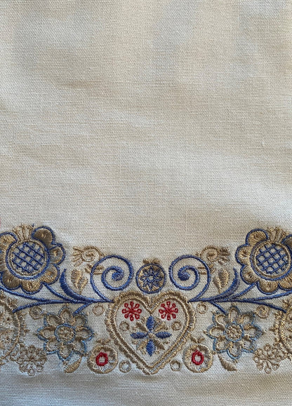 Bunadssett 3 poser i hvit - sand/pastell