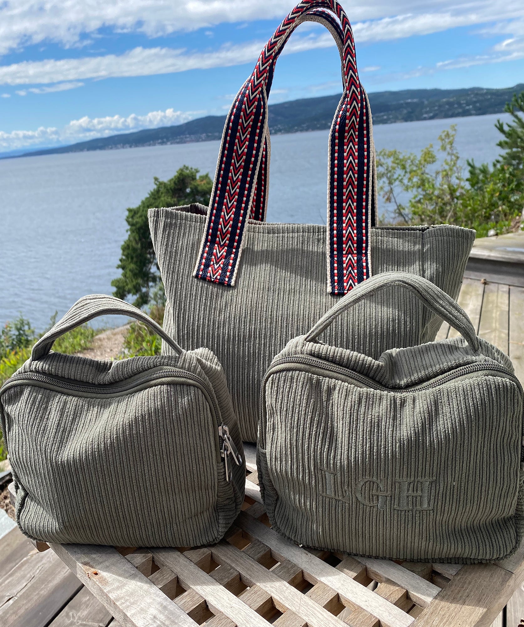 Shoulder bag / Shopper cord medium - Olive