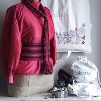 Skjortepose hvit - sand/pastell