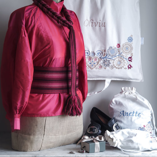 Skjortepose hvit - sand/pastell