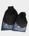 Oppbevaringspose svart - blå/lyseblå