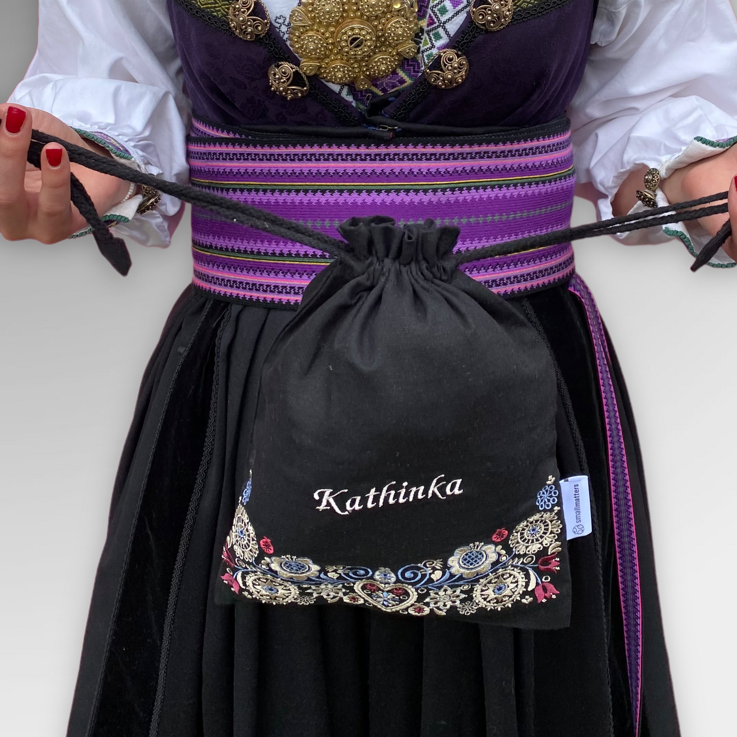 Oppbevaringspose svart - sand/pastell