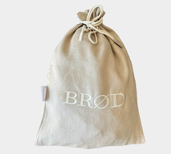 Brødpose - Sand med lys sand broderi