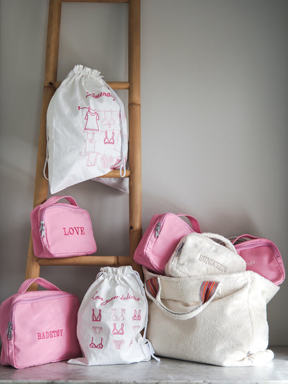 Pakkemappe kanvas Large - Rosa