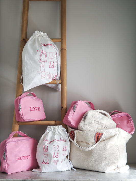 Pakkemappe kanvas Large - Rosa