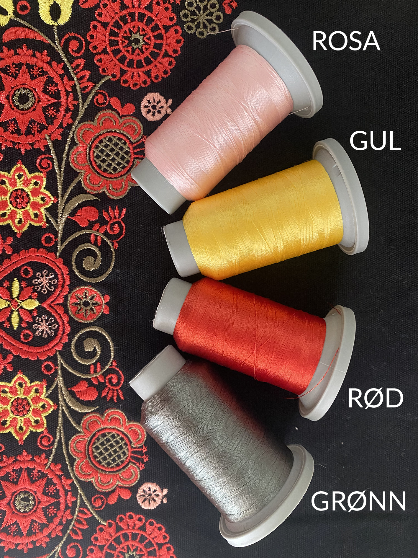 Klespose svart - rød/grønn