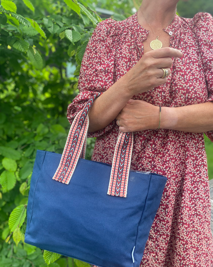 Skulderveske / Shopper kanvas medium - Blå