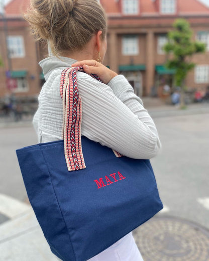 Skulderveske / Shopper kanvas medium - Blå