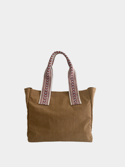 Skulderveske / Shopper cord medium - Sand