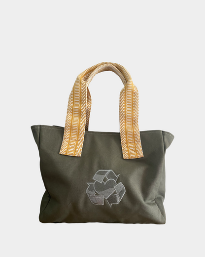 Skulderveske / Shopper kanvas medium - Oliven