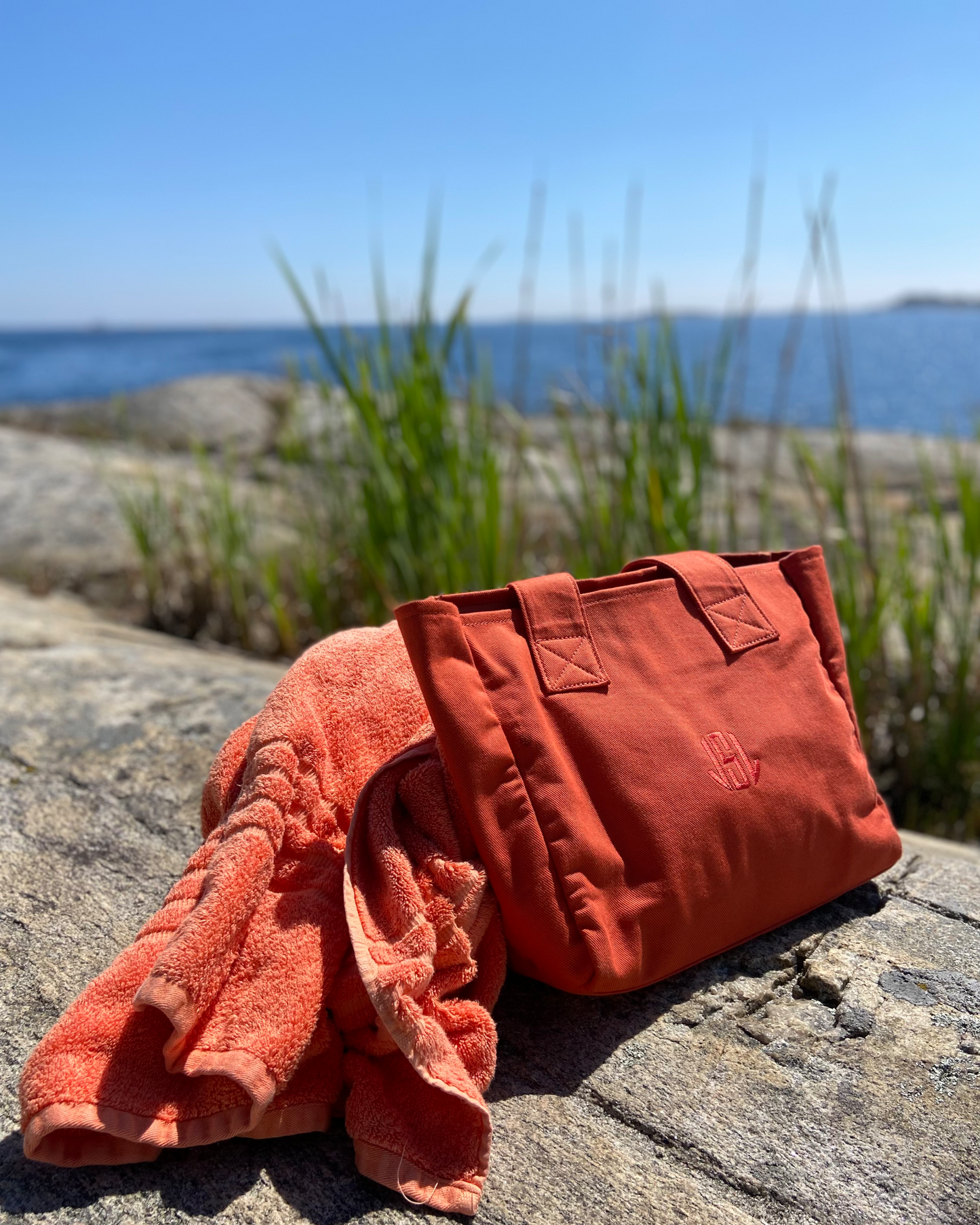 Skulderveske / Shopper kanvas medium - Oransje/rød