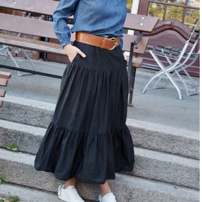 Catti long skirt cotton black