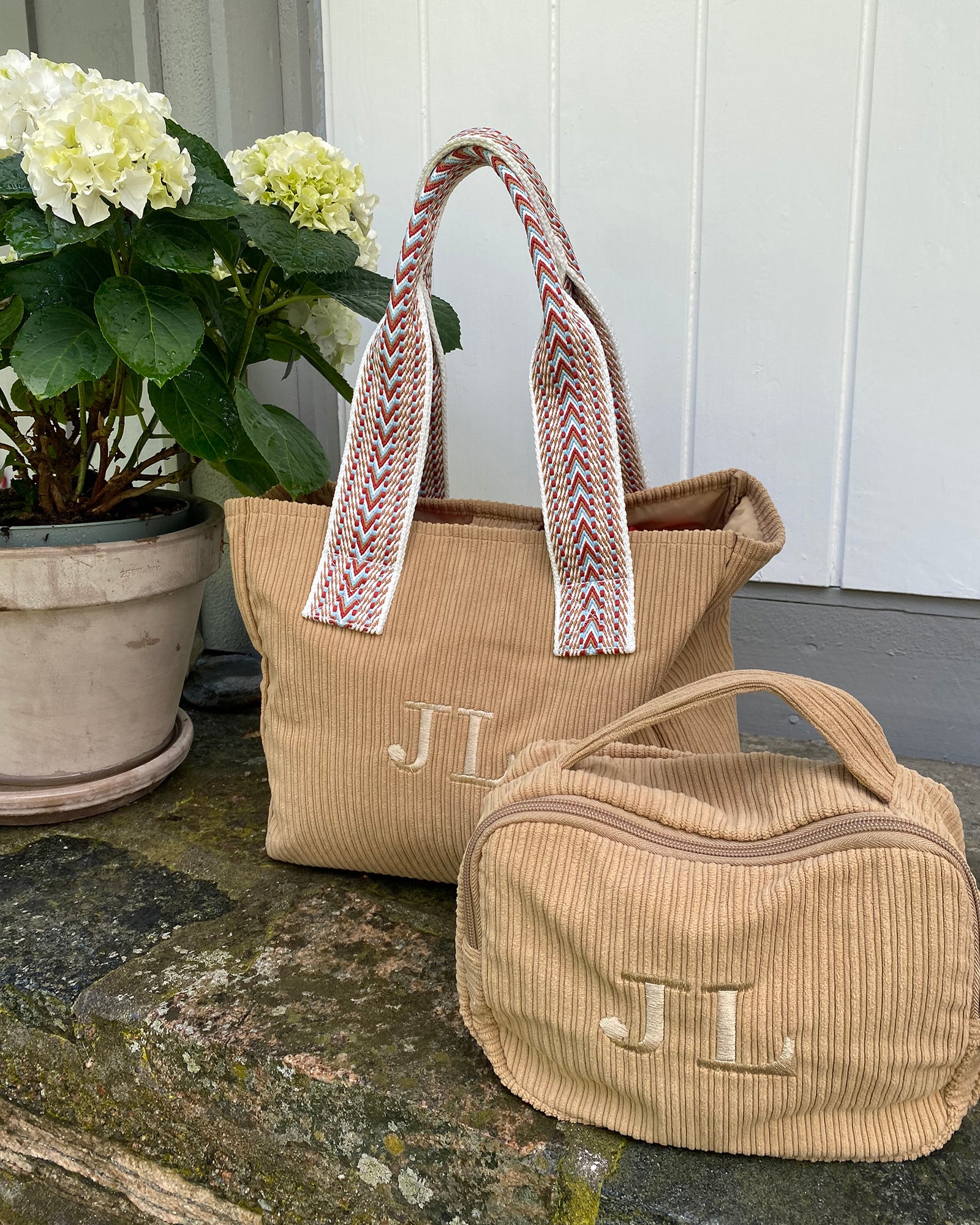 Skulderveske / Shopper cord medium - Sand