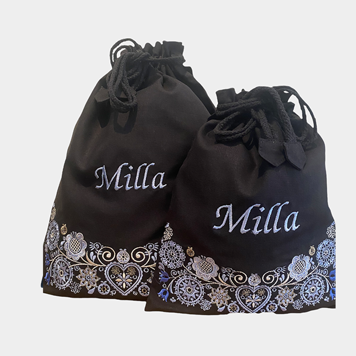 Posesett til sko og tilbehør svart - blå/lyseblå